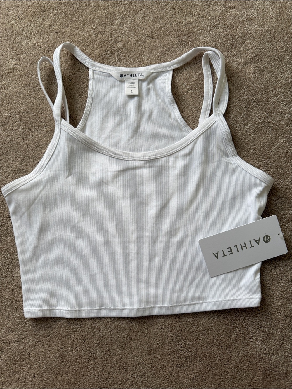 NWT. Athleta Signature Ribbed Wide Binding Tank